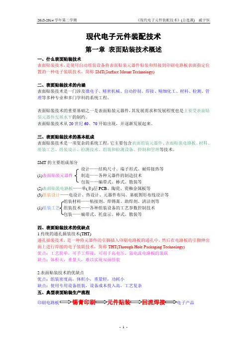 现代电子元件装配技术教材