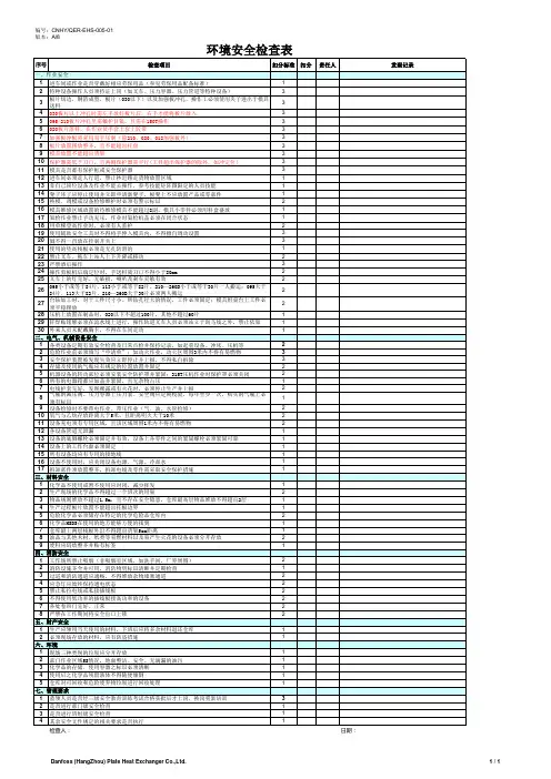 三级安全检查表