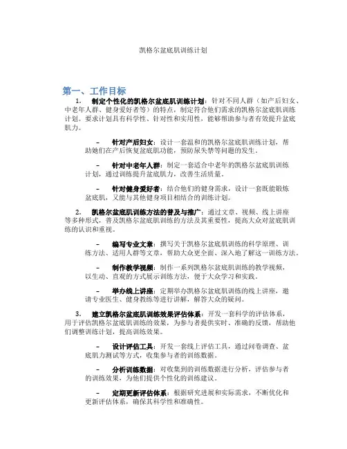 凯格尔盆底肌训练计划