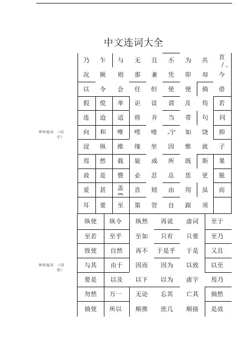 中文连词大全