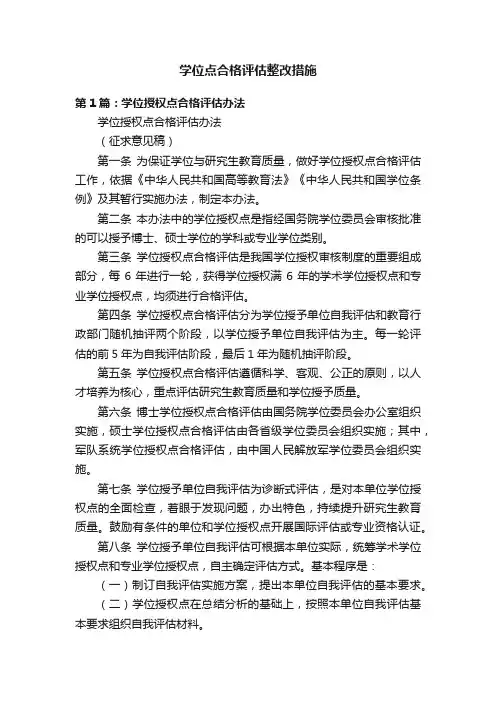 学位点合格评估整改措施