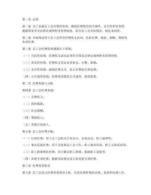 总工会经费财务管理制度
