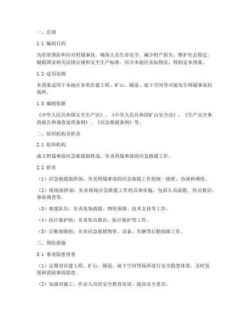 坍塌事故综合应急预案