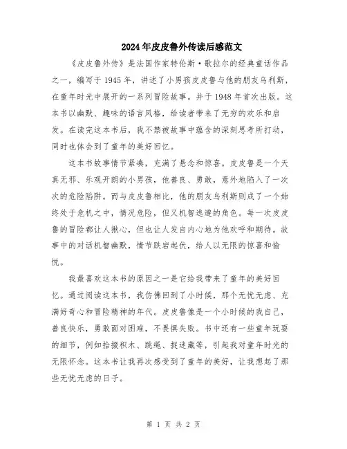 2024年皮皮鲁外传读后感范文