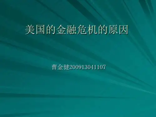 美国的金融危机的原因概要