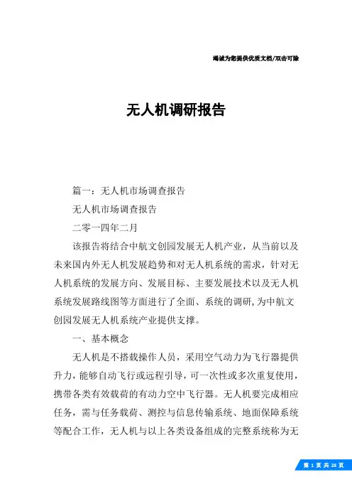 无人机调研报告
