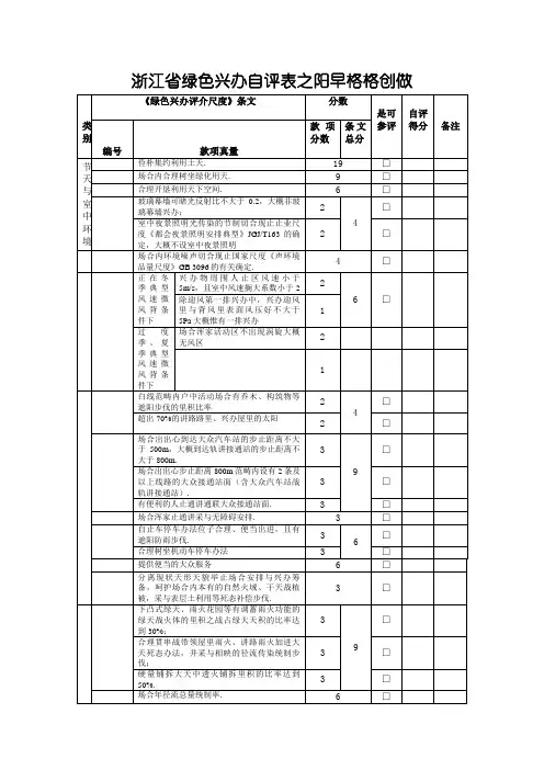 浙江省绿色建筑自评表