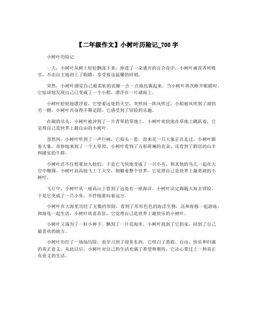 【二年级作文】小树叶历险记_700字