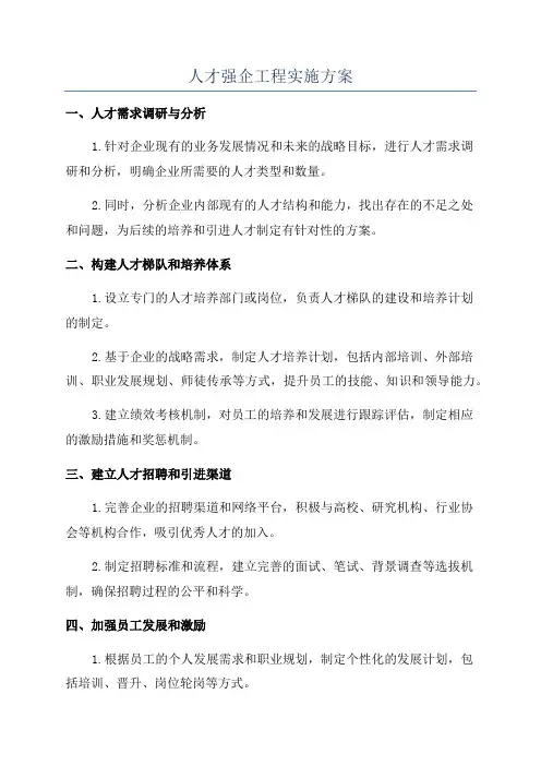 人才强企工程实施方案