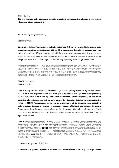 TransCAD交通分配方法介绍