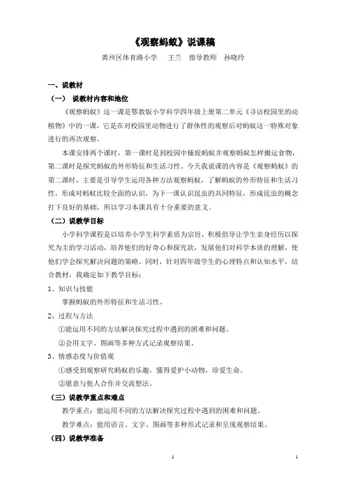 观察颜蚂蚁说课稿