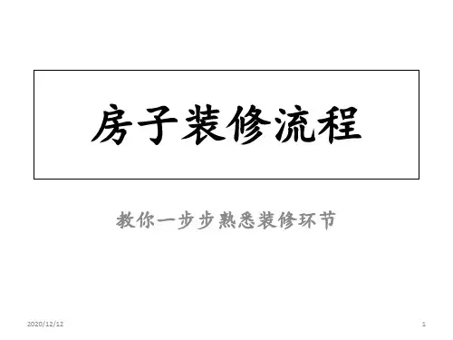 房子装修流程 ppt课件