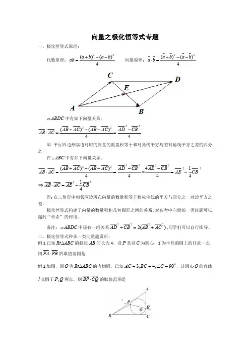 高中数学极化恒等式专题习题含答案(图片版)