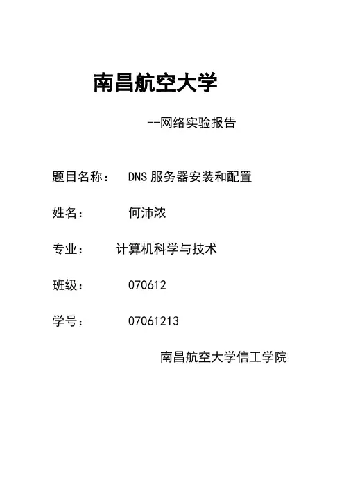 DNS服务器安装和配置