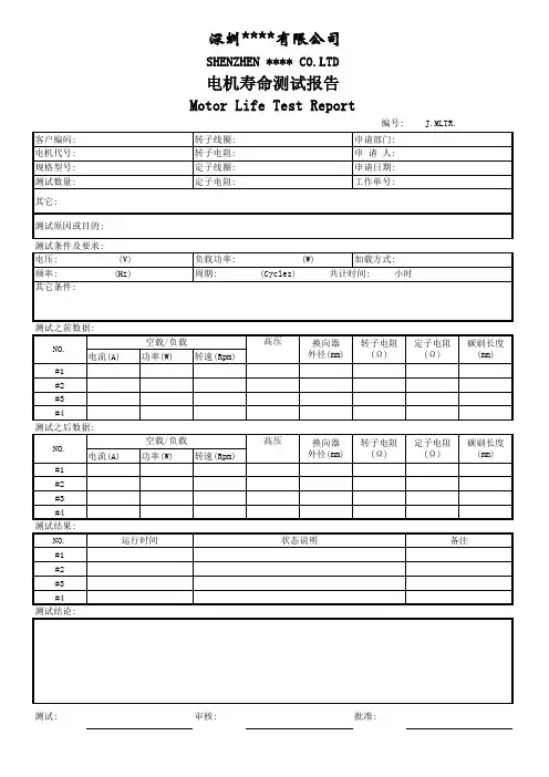 电机寿命测试报告14