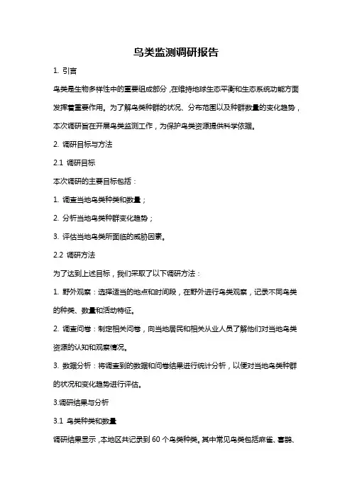 鸟类监测调研报告