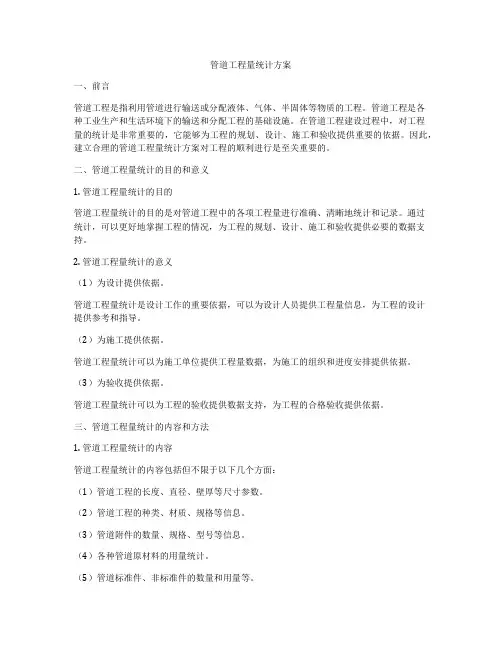 管道工程量统计方案