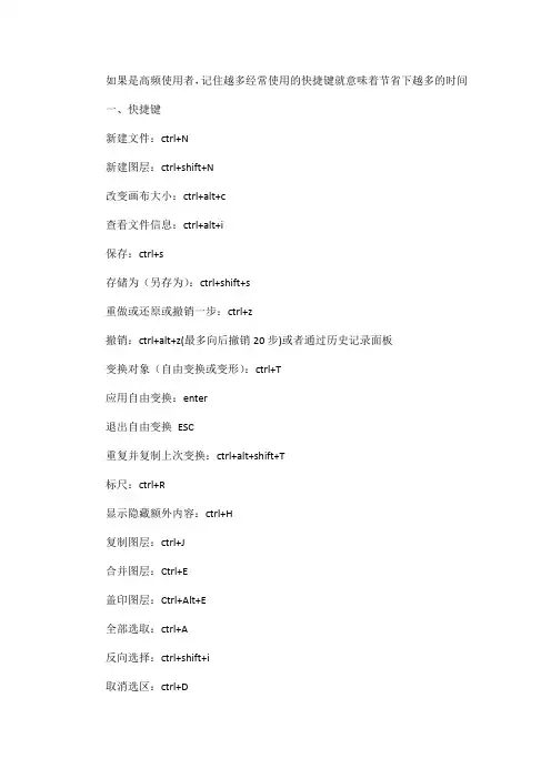 PS必会快捷键