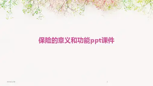 保险的意义和功能ppt课件(2024)