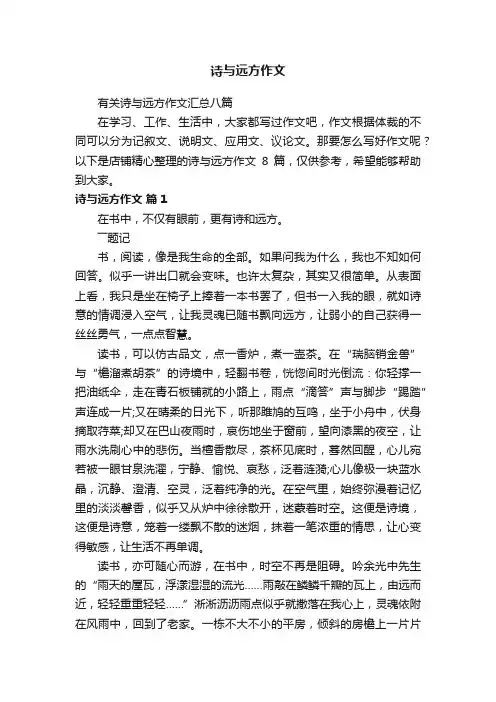 诗与远方作文