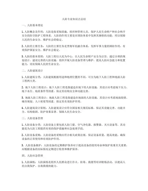 人防专业知识点总结