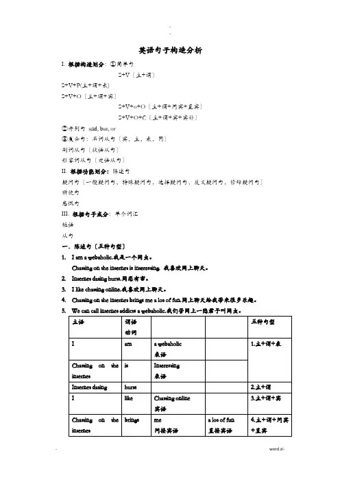 英语句子结构分析