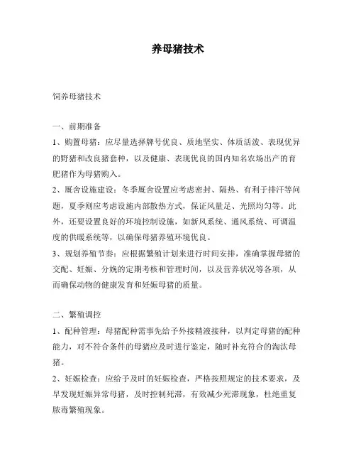 养母猪技术