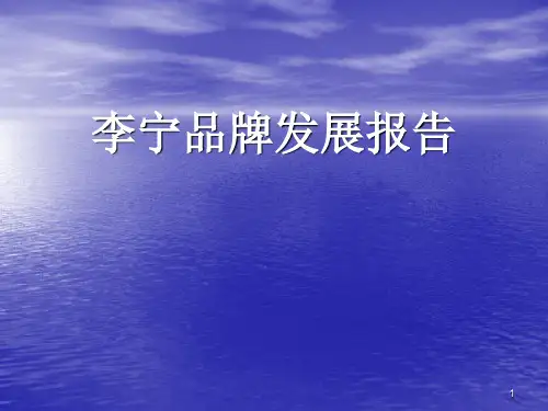 李宁品牌发展报告ppt课件