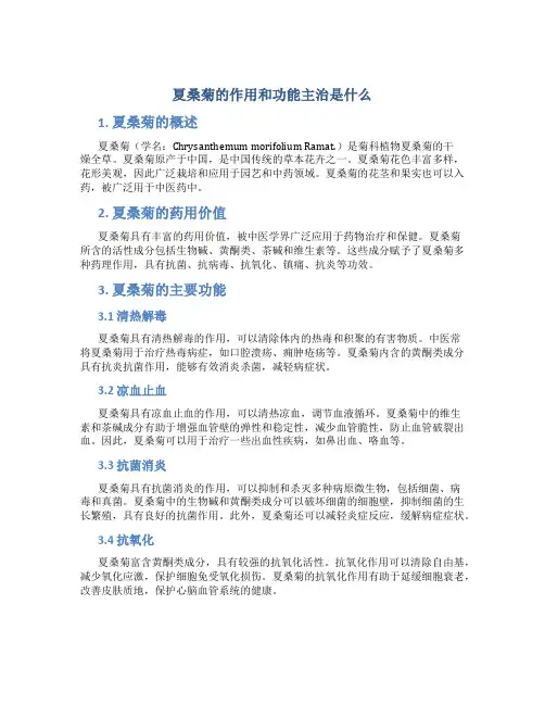 夏桑菊的作用和功能主治是什么