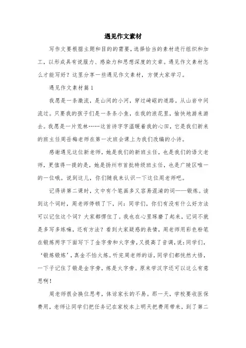 遇见作文素材