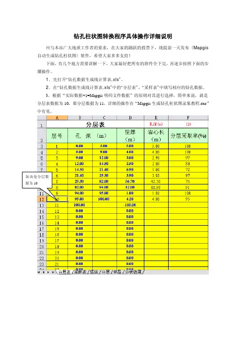 钻孔柱状图转换程序具体操作详细说明