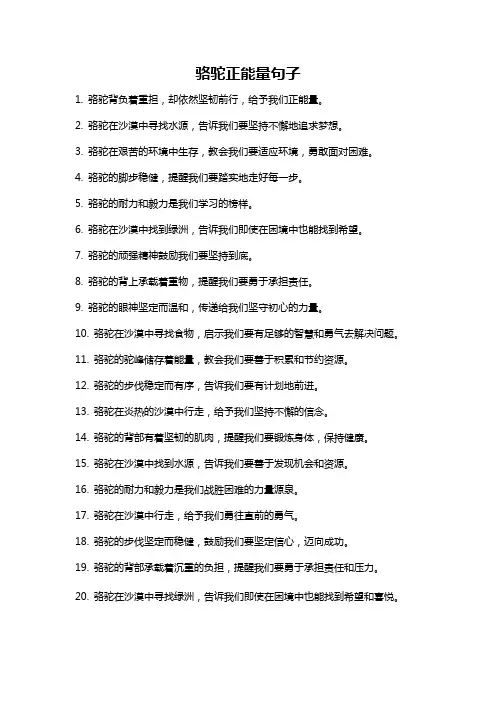骆驼正能量句子