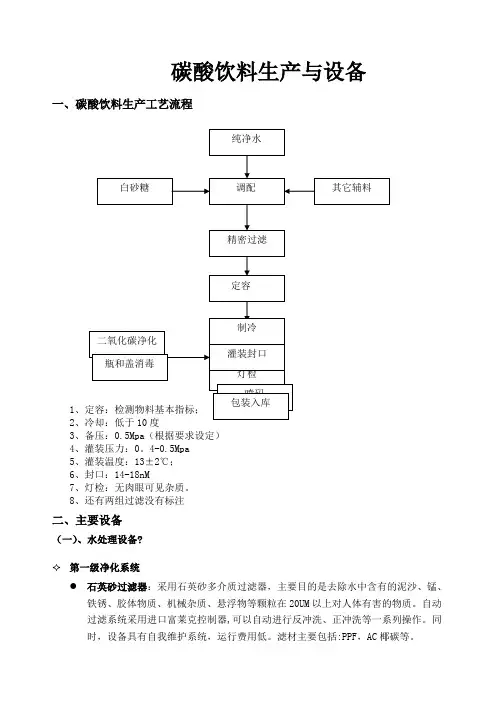碳酸饮料生产工艺流程图