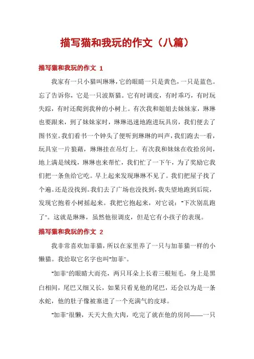 描写猫和我玩的作文(八篇)