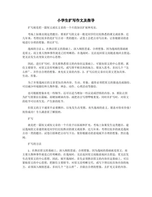 小学生扩写作文及指导