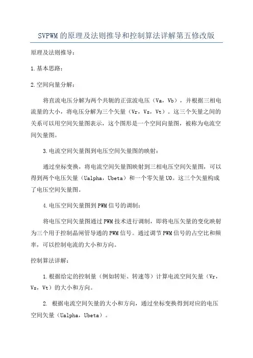 SVPWM的原理及法则推导和控制算法详解第五修改版