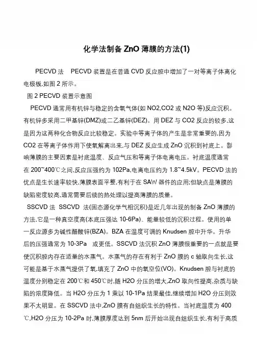 化学法制备ZnO薄膜的方法(1)