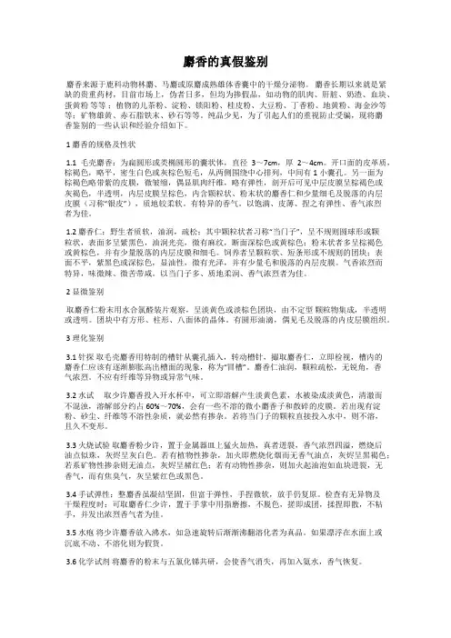 麝香的真假鉴别