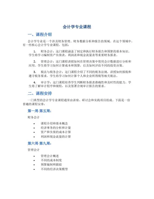 会计学专业课程
