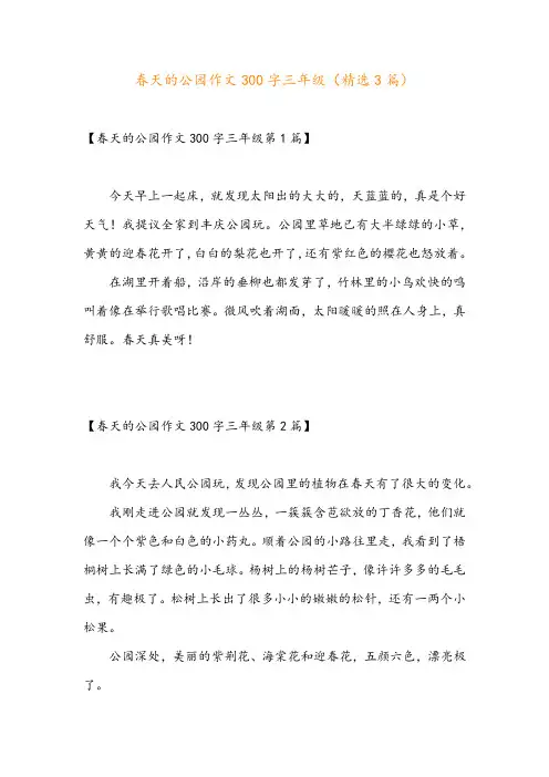 春天的公园作文300字三年级(精选3篇)