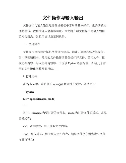 文件操作与输入输出