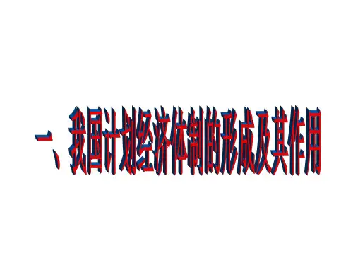 我国计划经济体制的形成及其作用(2019年11月)