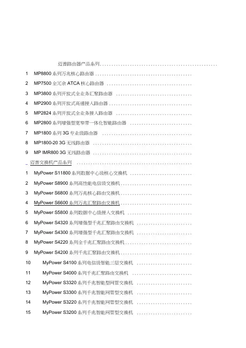 迈普路由器产品手册
