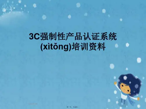 3C强制性产品认证系统培训资料