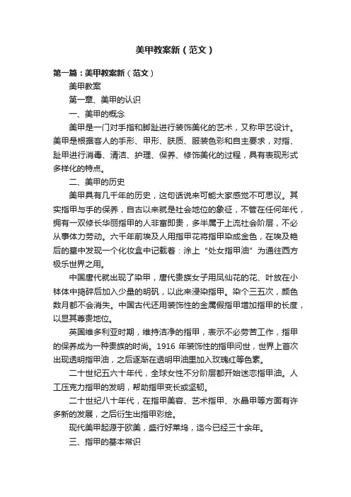 美甲教案新（范文）