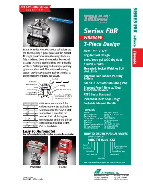A-T Controls F8R Series 三件件球阀说明书