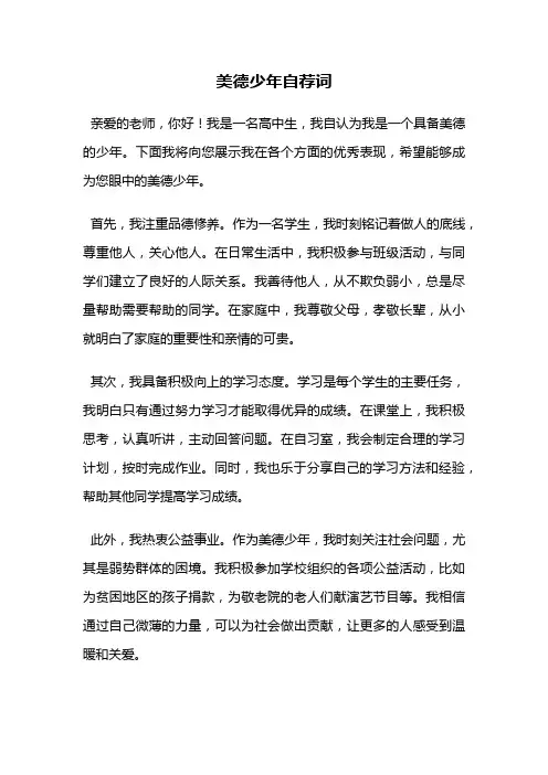 美德少年自荐词