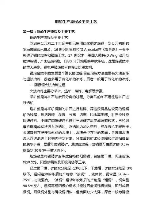 铜的生产流程及主要工艺