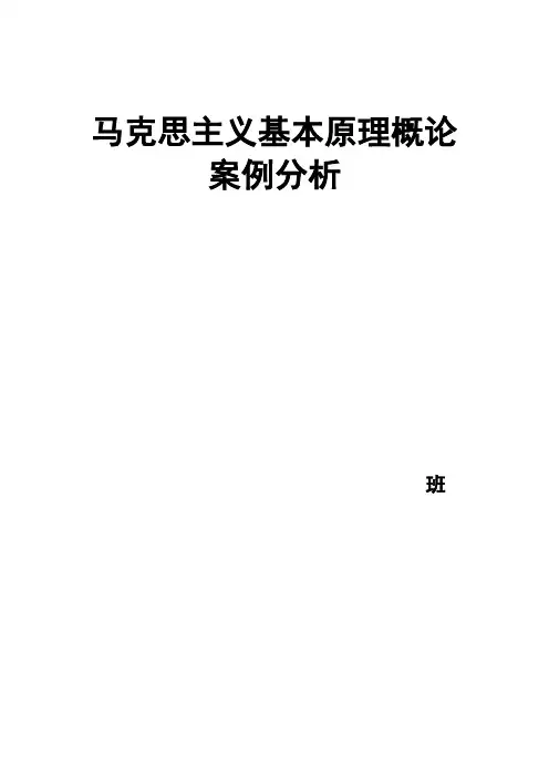 马克思主义基本原理概论案例分析