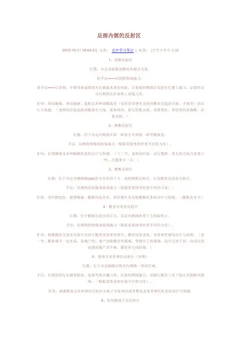 足部内侧的反射区